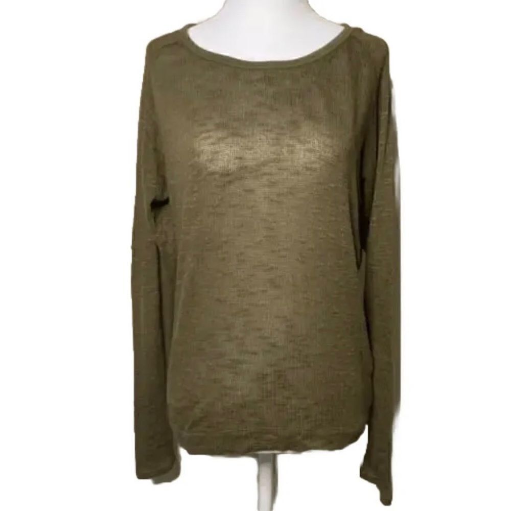 C&C California Sweater Pullover Olive Green Long Sleeve Lightweight Size Small